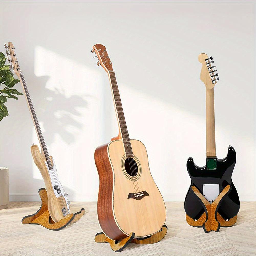 1pc Functional Portable Wooden Guitar Stand Holder Display Rack For Acoustic Guitar, Bass, Electric Guitar, Classical Guitar,