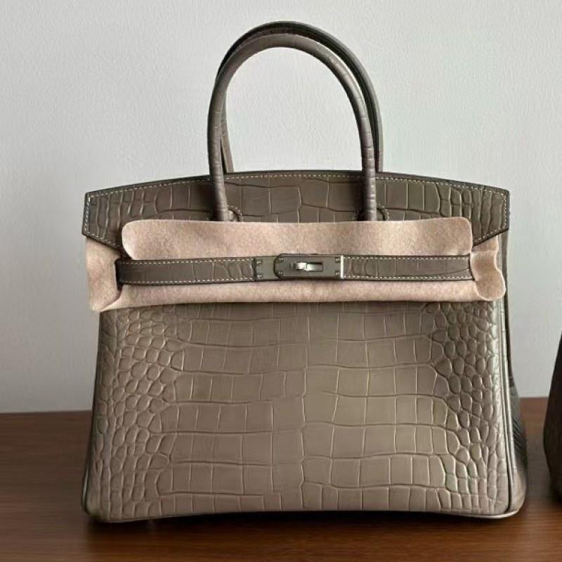 Foggy Crocodile Pattern Platinum Inner Seam Steel Hardware High-quality Dukpu Motorcycle Hand-held Fashionable Women's Bag Light Luxury