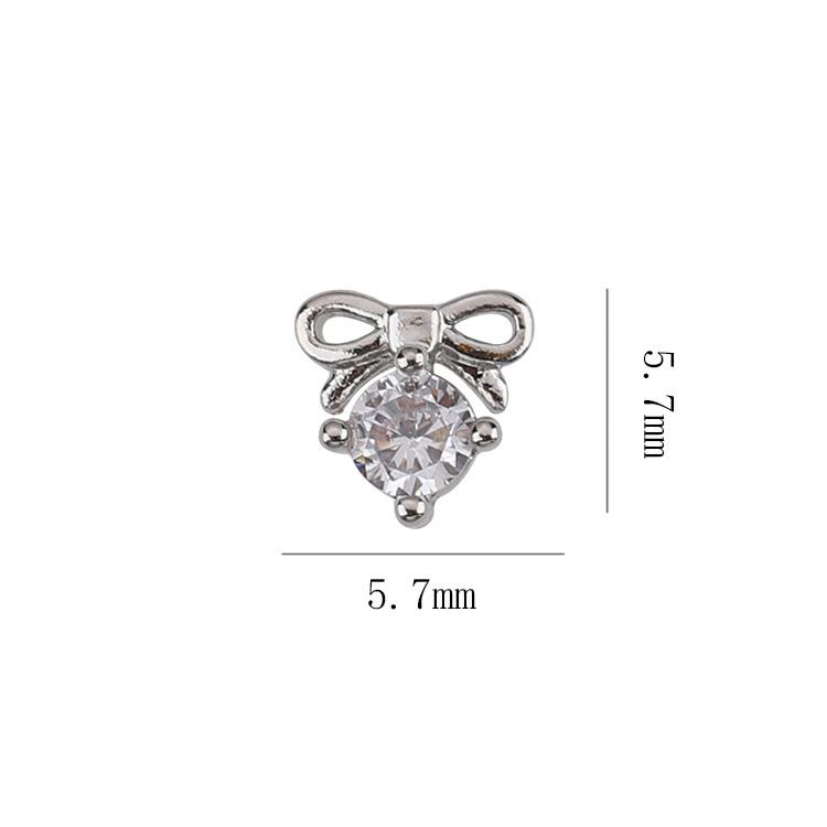 Rainbow Star Pendant Nail Art Set: Zircon Bow, Pearl Heart, and Rhinestone Accessories