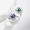Luxus 925 Sterling Silber Funkelnder Ovaler Zirkonia Charm-Ring Klassischer Cocktailparty Schmuck Für Frauen Geschenk