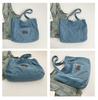2026 Trendy Large Capacity Denim Tote Bag - Casual and Fashionable Shoulder Bag for Work and Commute