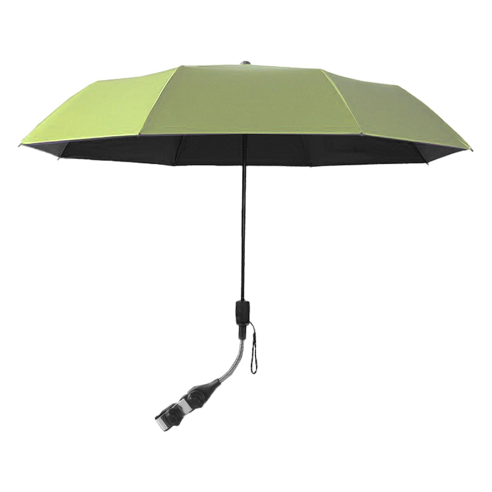 Triple Fold Sun Umbrella 37.4in 8 Bone Baby Stroller Parasol with Metal Clamp Sun Protection
