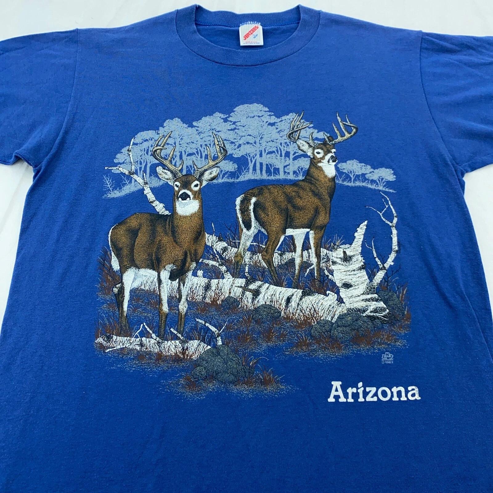 

vintage 90s ARIZONA DEER WILDLIFE T-Shirt MEDIUM/LARGE nature 2XL