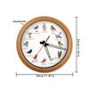 Round Wall Clock with Wooden Frame Nature-Inspired for Living Room, Hallway