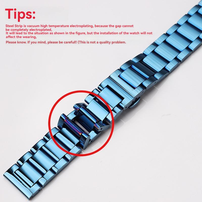 Classic New Blue Stainless Steel Watchband Strap 18mm 20mm 21mm 22mm Metal Bracelet Strap Men Women Fashion Quick Release for Citizen