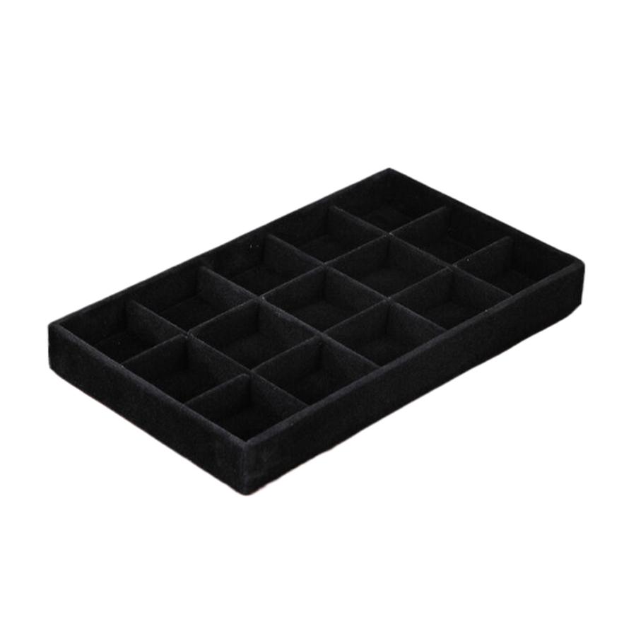 1Pc, Flocking Jewelry Box Jewelry Tray, Color: Black, Bag