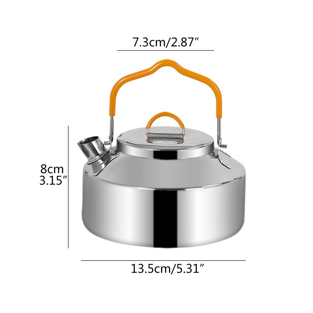 Camping Kettle, 1L Camp Tea Coffee Pot Stainless Steel Outdoor Hiking Kettle Pot Lightweight Durable Camping Tea Kettle