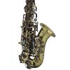 Vintage Stil Bb Sopran Saxophon Sax Messing Material Holzblasinstrument mit Tragekoffer Handschuhe