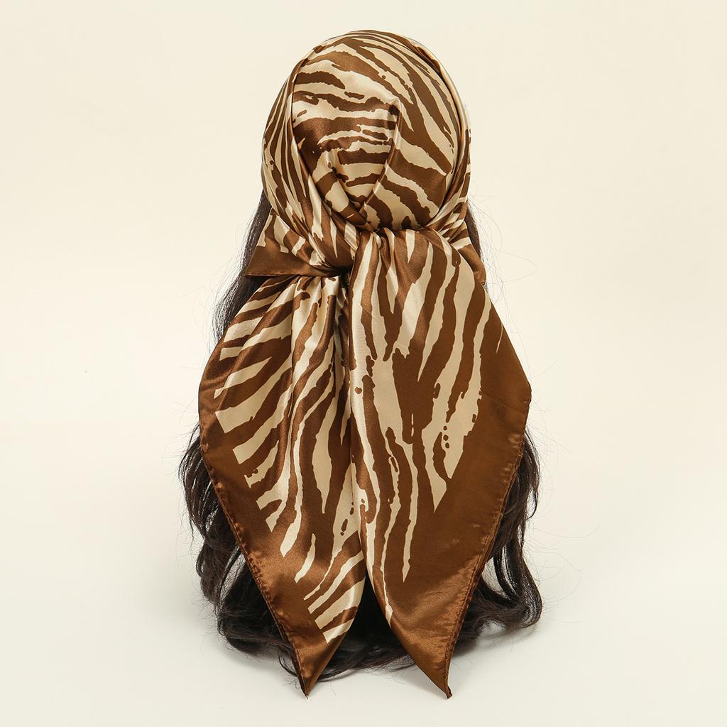 90x90cm Leopard Print Square Scarf Women's Hijab Head Wrap Scarf Shawl Neck Kerchief Head Bands Foulard Female Scarfs