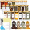 Round Glass Spice Jar Set with Bamboo Lids - 90ml, 12-Piece for Cumin Seasoning
