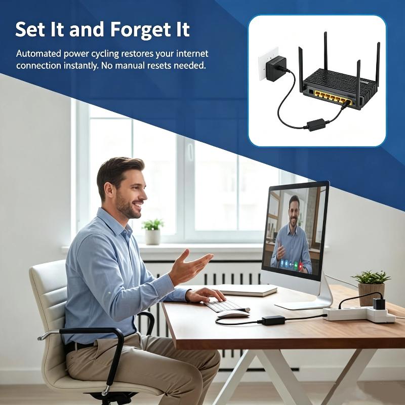 Cavo di Riavvio Automatico Router 24H Reset Automatico Supporto Multi-Tensione Per Router Wifi da Casa e Ufficio