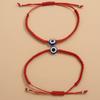 1PC Evil Eye Bracelet Handwoven Adjustable Friendship Cord with Blue Eye Charm - Stretchable Spiritual Protection Anklet for Women Men 15-30cm