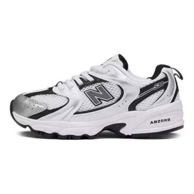 Comfortable Durable Low Top Casual Shoes Kids Sneaker White Black PZ530LB-1