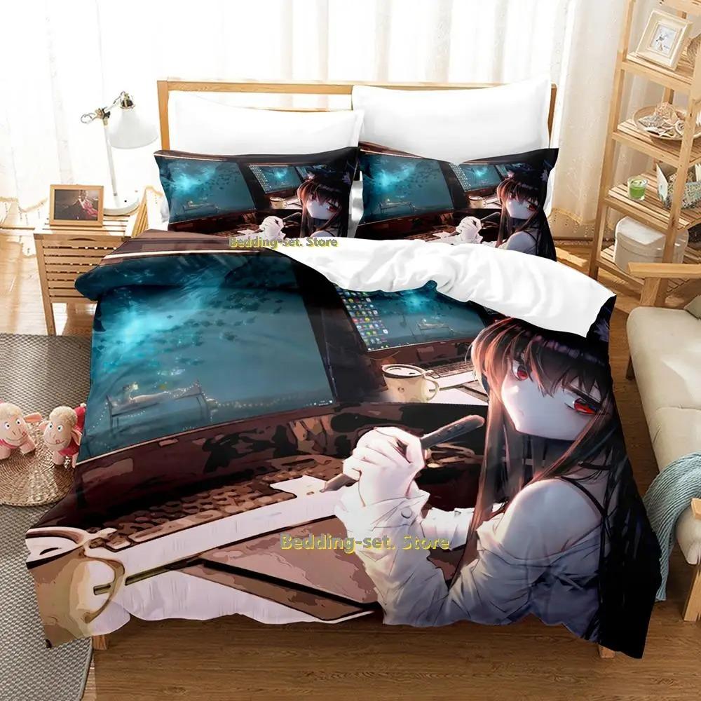 Book Girl Anime Bedding Set Single Twin Full Queen King Size Bed Set Adult Kid Bedroom Duvetcover Sets Anime Parure De Lit Bed