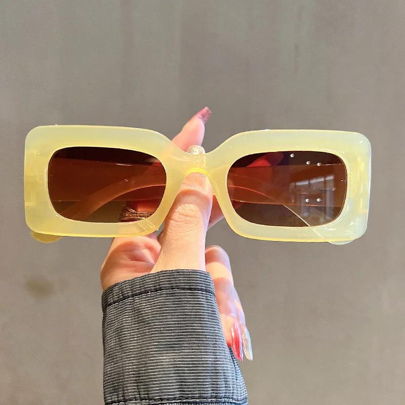 Rectangular Frame UV400 Sunglasses Outdoor Ultraviolet Eyewear for Men Women Vintage New Candy Color Square Sun Glasses Ladies