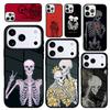 Capa Case for iPhone 17 Air 16 Pro Max 15 Plus 11 13 Mini 14 12 Back Phone Cover Red Love Skeleton Diagram