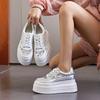 Thick-soled Leather Little White Shoes Women's 2025 Spring and Summer New Mesh Lightweight Inner Height Increase Casual Board Shoes 8cm Women's Si