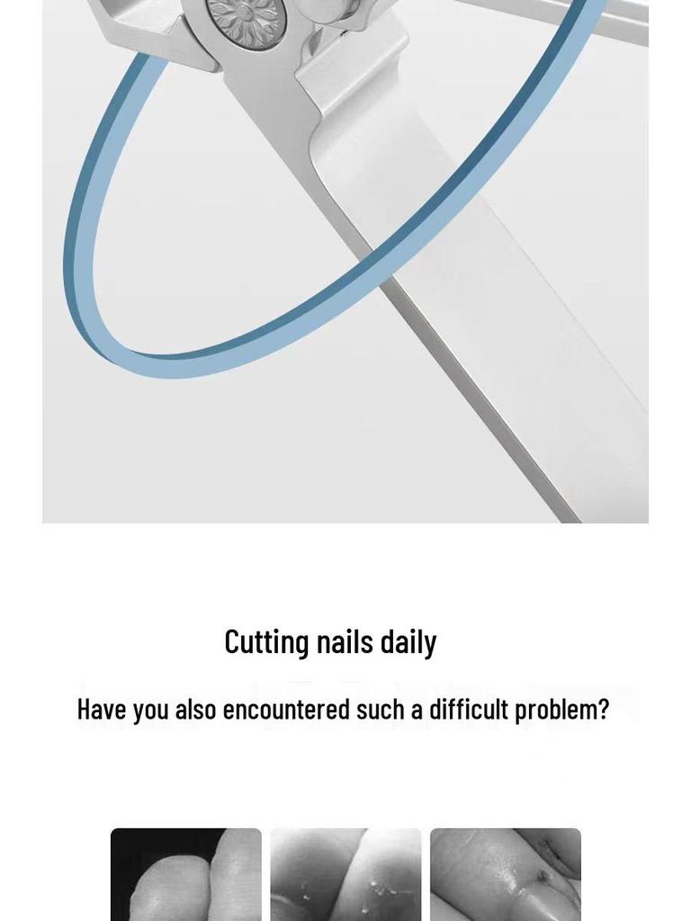 Super Wide Opening Stainless Steel Nail Clipper Set for Thick Nails