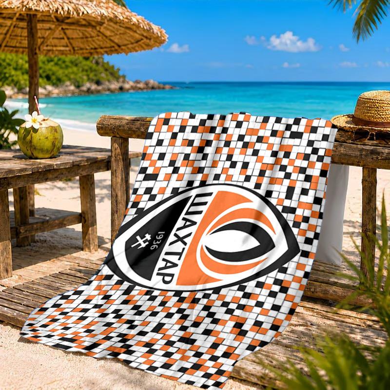 Asciugamano da Spiaggia con Design dello Stemma dello Shakhtar Donetsk, Asciugatura Rapida, Facile da Curare, Adatto Sia per il Fitness che per le Vacanze al Mare, Essenziale per lo Sport