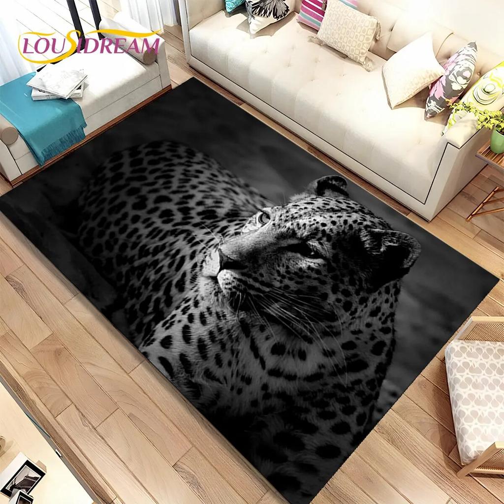 Zvíře leopard Gepard Cartoon Beast Area Koberec,Koberec pro domácí Obývací pokoj Ložnice Pohovka Rohožka Kuchyň Dekor,Protiskluzová podložka na podlahu