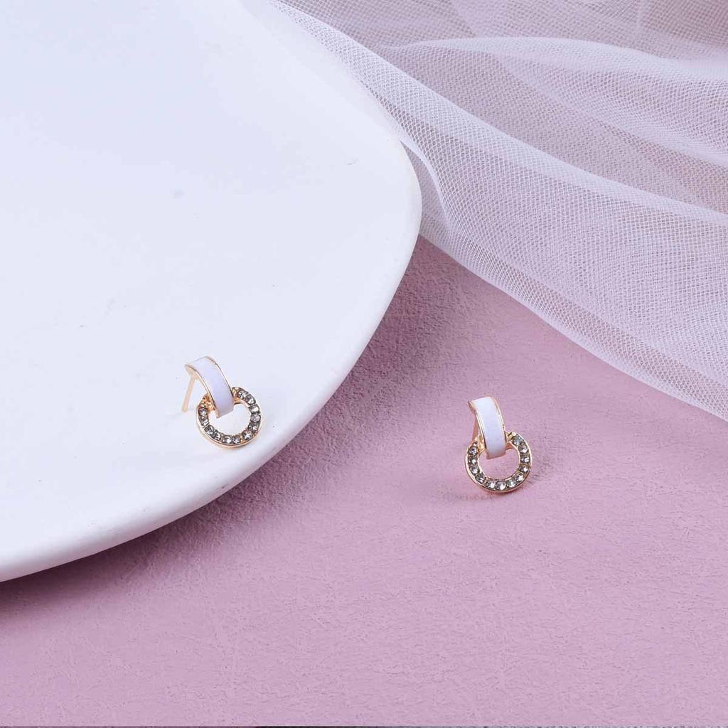 2024 Trendy Elegant Zircon Stud Earrings: Simple, Short, and Personalized Style