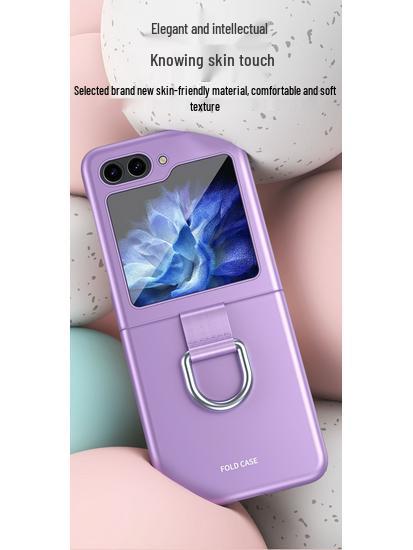 Samsung Z Flip7 Silk Ribbon Lanyard Case: Full Coverage, Skin-feel Protective Case with Ring Holder for Flip6/5.