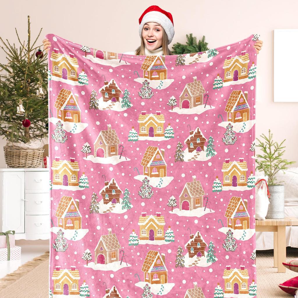 Christmas pine tree gifts Printed Blanket for Sofa Travel Camping Living Room Office Conditioning Blanket for All Seasons Gifts