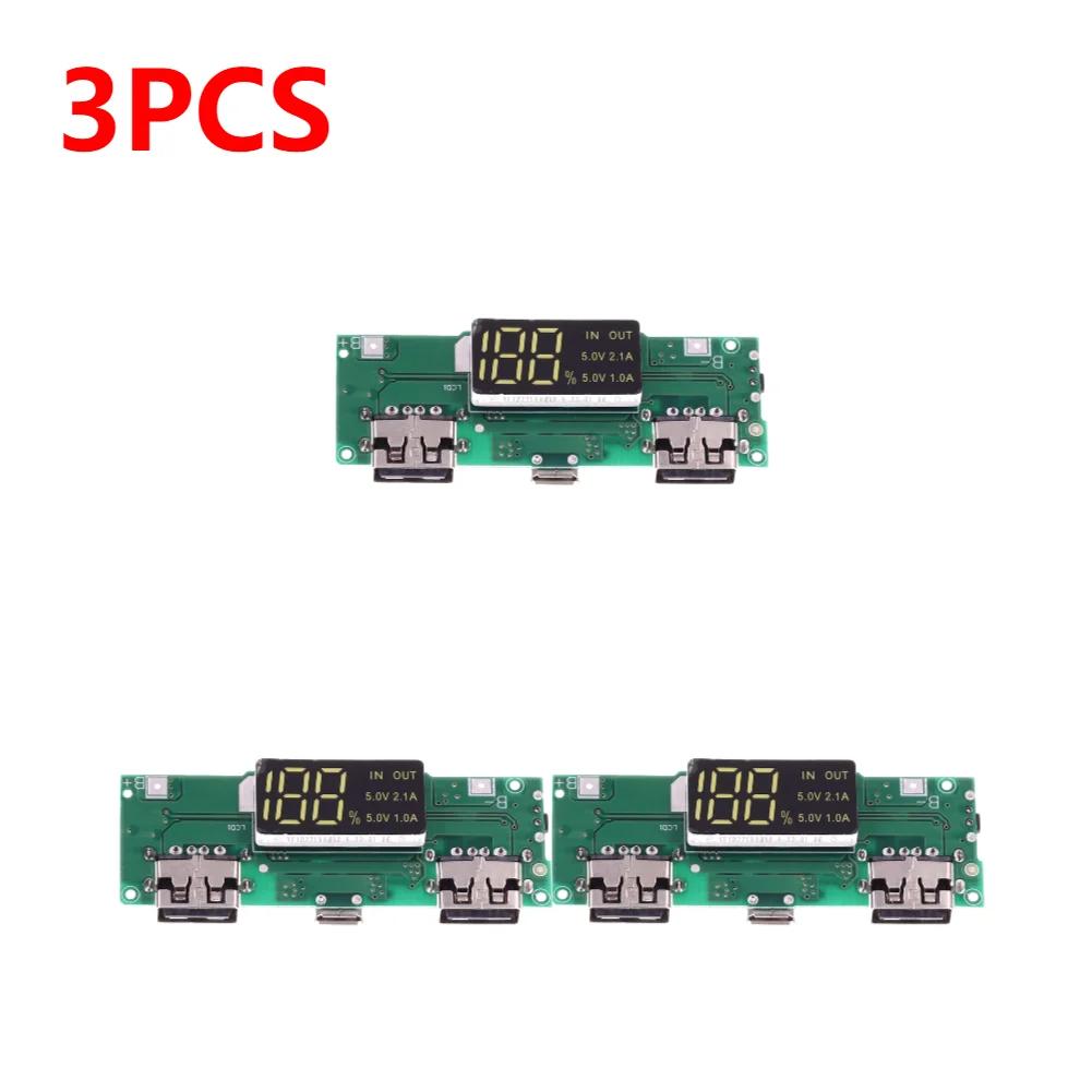 1-10pcs Mini 18650 Charging Module LED Dual USB 5V2.4A 2A /1A Micro/Type-C USB Mobile Power Bank Lithium Battery Charger Board