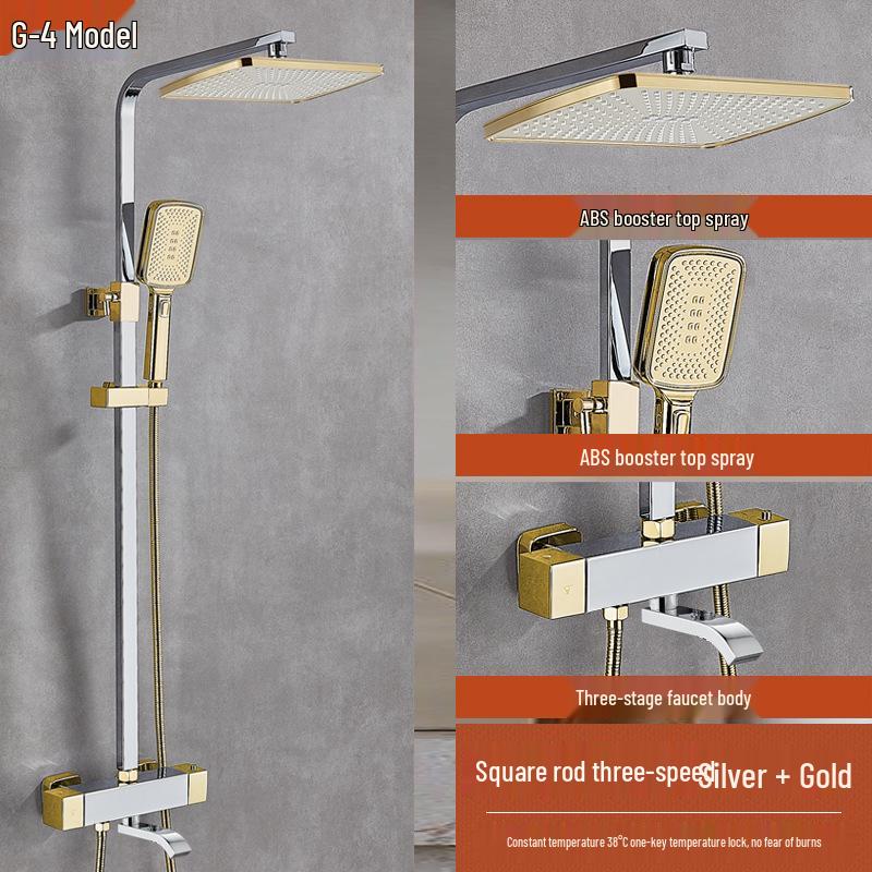Thermostatic Shower Set with One-Touch Temp Lock & Boost Shower Head