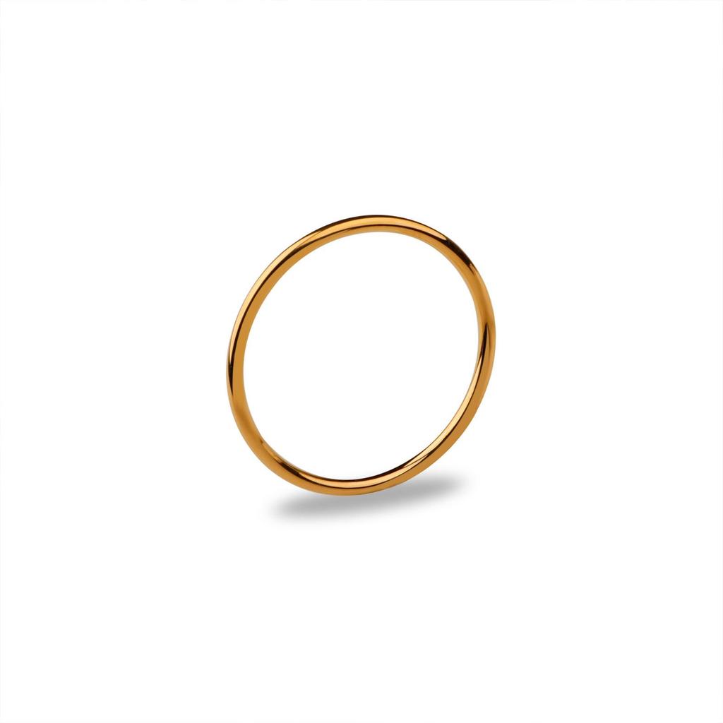 18k Gold Polished 4mm Titanium Steel Women's Bangle Bracelet - Non-fading Jewelry