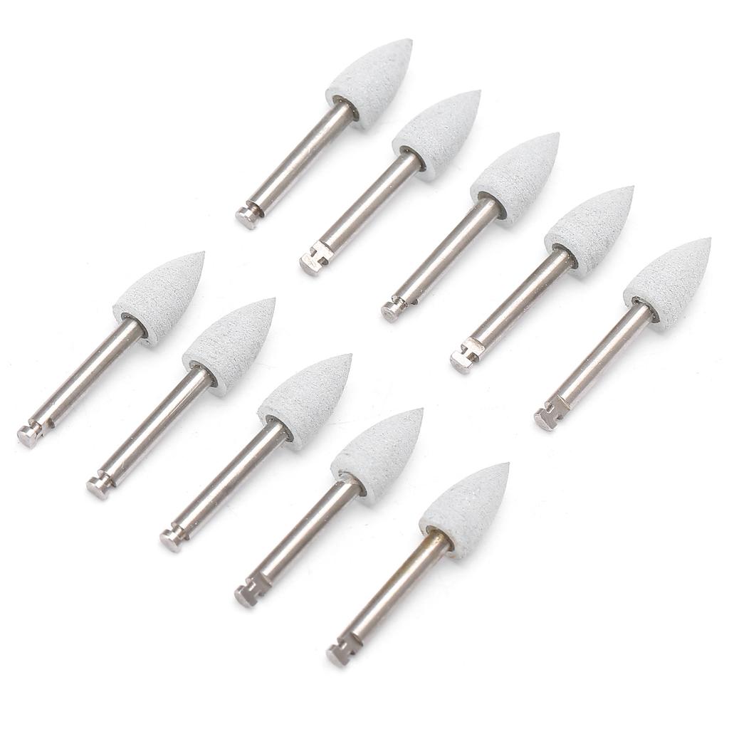 10pcs Dental Polishing Burs Low Speed Dental Grinding Polisher Burs Drill Bits Set Gray