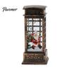 Bedroom Bedside Lamp Telephone Booth Christmas Lantern, Vintage LED Flameless Candle Night Light Retro Phone for Desk, Festive Tabletop Decor, Holiday