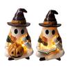 Halloween Patchwork Ghostly with Led Light Lighted Character Figure for Fall Display, Formed Accent with Soft Light for Shelf, Desk, Entry Table, or