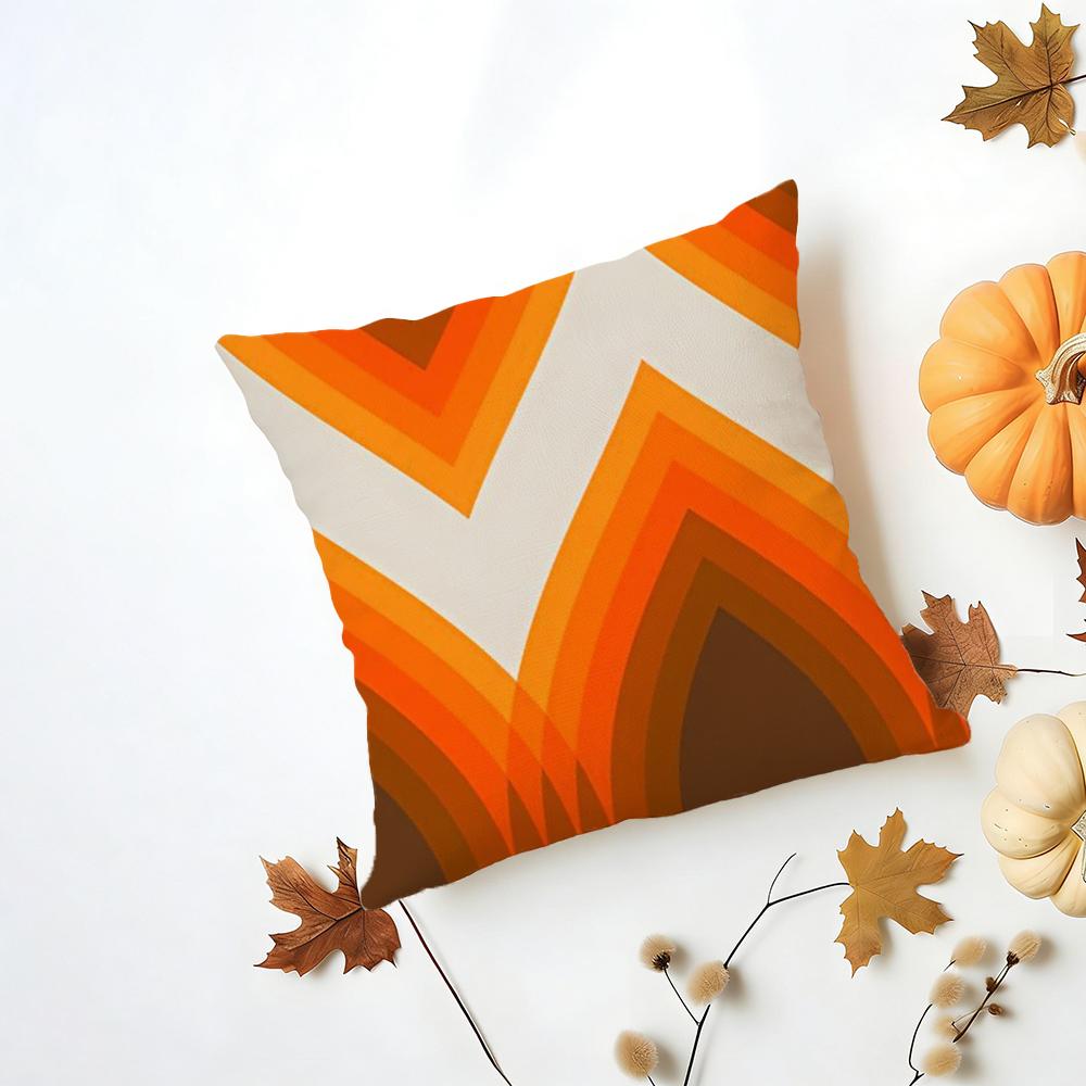 Vibrant Modern Rainbow Series Geometric Print Cushion Cover Washable Linen Pillowcase Soft for Daily Sofa Bed Home Room Decor
