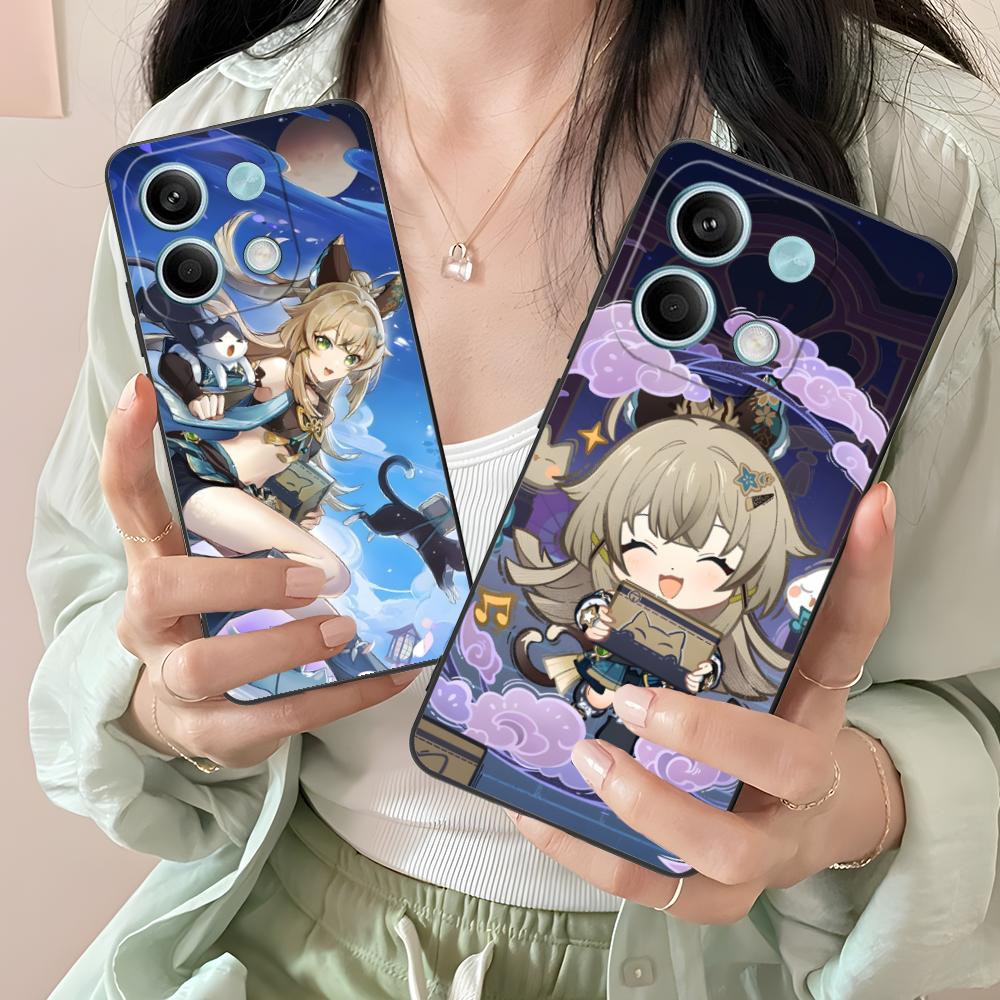 Game GI Kirara Mobile Phone Case for Xiaomi Redmi Note 14 13 12 11 S Pro Plus 4G 5G Colorful Printing Cover Cellphones Cover