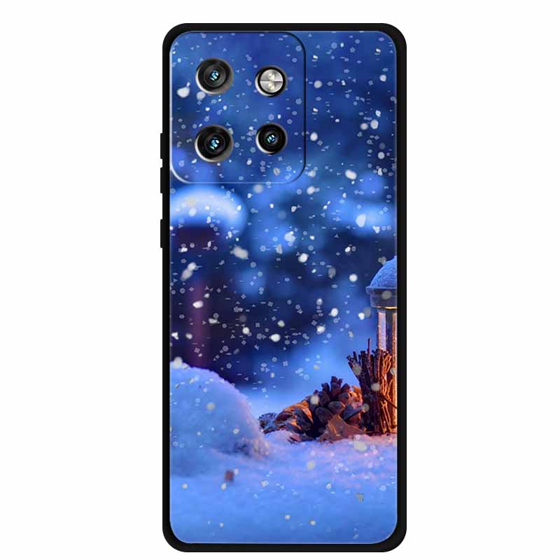 Christmas Cover For Motorola Moto G75 5G Black Silicone Cases TPU Santa Claus Christmas Tree Cover Deer For Moto G75 5G TPU case