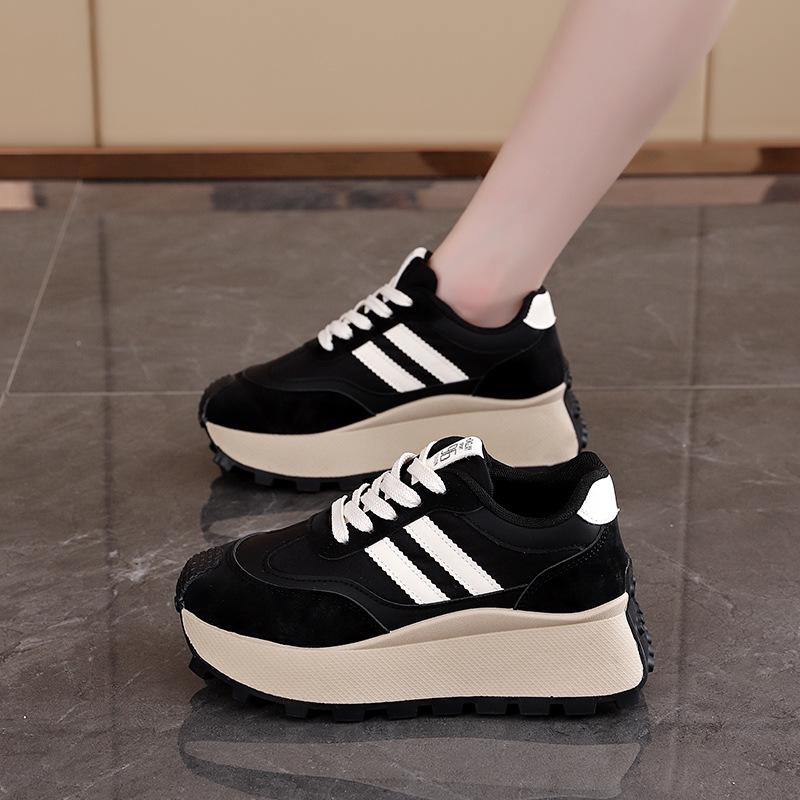 Women's Spring 2025 Thick-Soled White Sports Casual Shoes - HL-871-1, Korean Style Versatile Board Sneakers