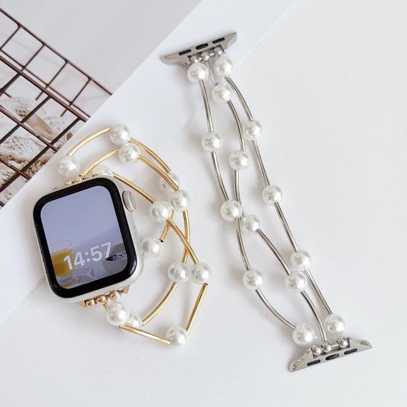 Compatible Wave Beaded Watch Strap for Huawei GT6, Xiaomi 9 Pro, Apple Watch 11 & iWatch Models