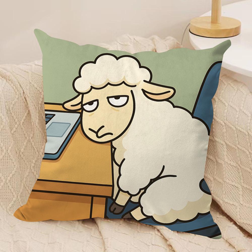 Hard Work Animal Cute Cushion Cover Silky Short Plush Invisible Zipper Dustproof Sofa Pillow Case For Home Decor