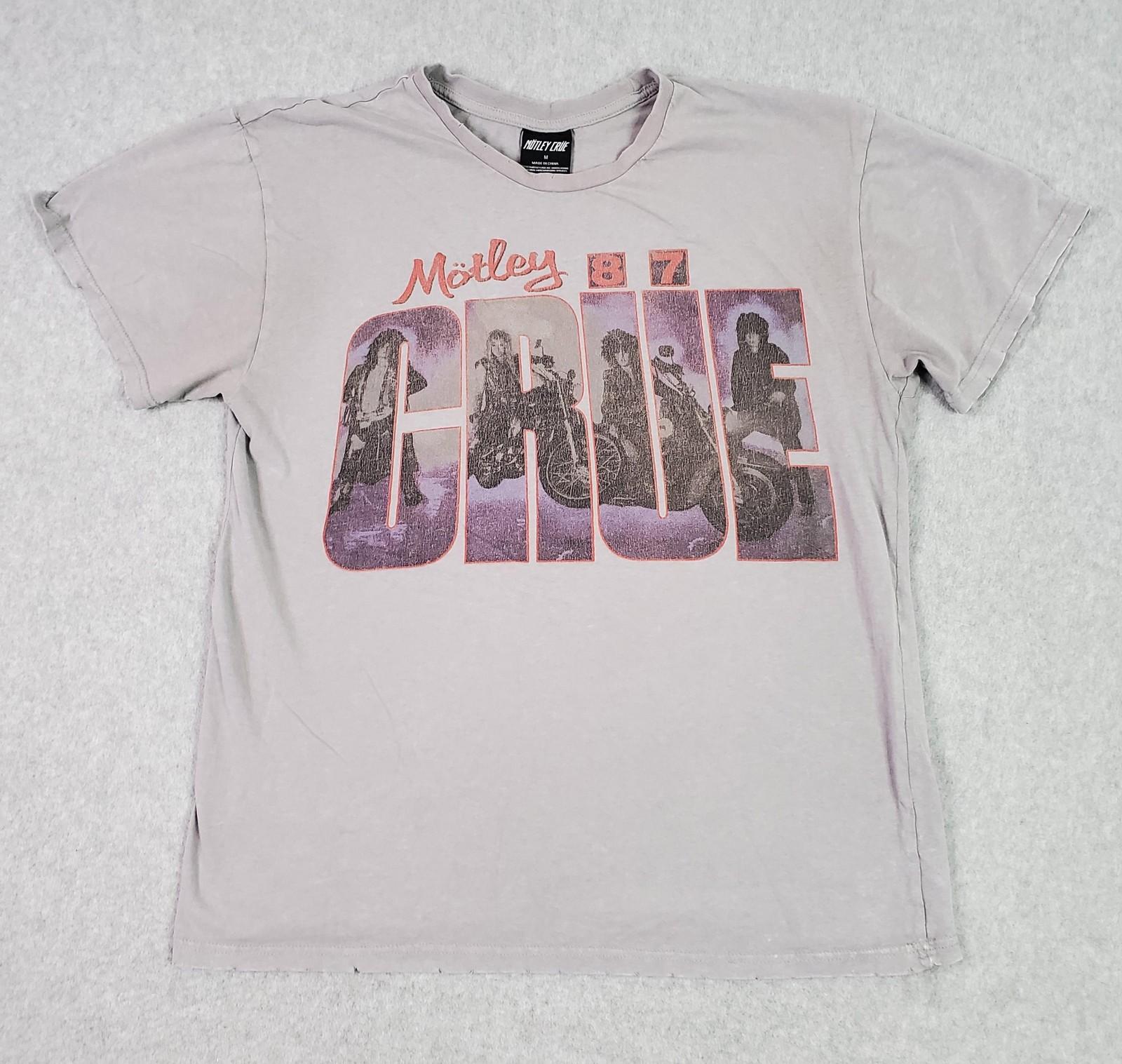 Motley Crue Shirt Mens Medium Gray 87 Crue Girls Girls Girls Graphic Tee Unisex T-Shirt M