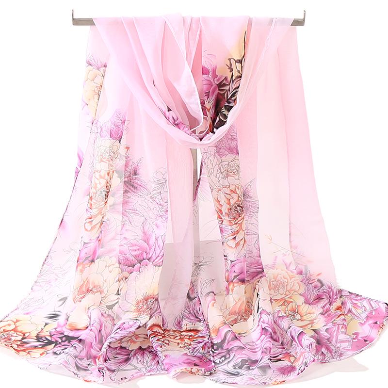 

Новый небольшой шелковый шарф женский универсальный летний тонкий шарф шифоновый песочный шарф весенне-осенний белый газовый шарф 160*50cm