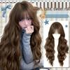 Women's Full Head Wig, Lazy Water Wave Long Curly Hair, Natural Seamless Look, Large Scalp Egg Roll Wig.