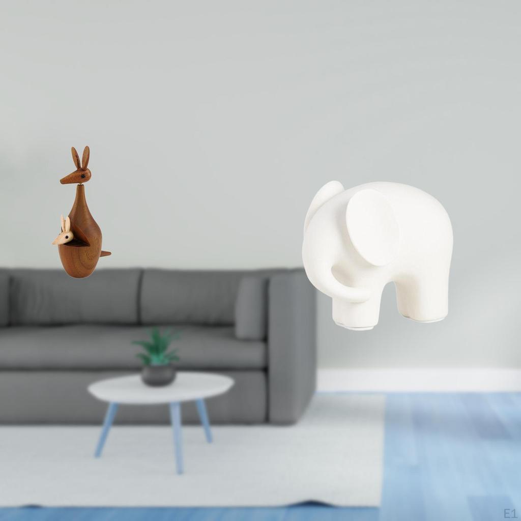 Elephant Animal Figurine Sculpture Unique Decorative Collectible Statue for Bookshelf Tabletop