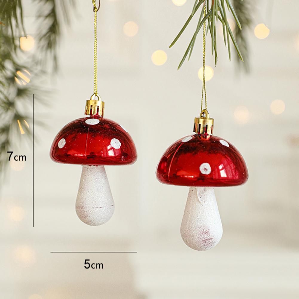 Mushroom Christmas Decoration Christmas Pendant Festive Christmas Tree Ornaments Santa Claus Xmas Decorations for Home Car Set