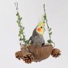 Hanging Bird House For Cage Bird Swing Toy With Chewing Toy Coconut Bird Nest Breeding Nesting Parrots Hanging Bed