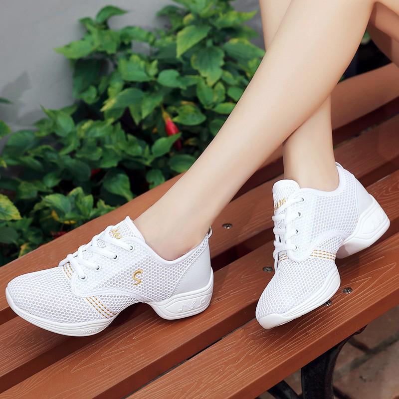 Women's Summer Mesh Breathable Dance Sneakers - Soft Sole, Flat for Square Dancing