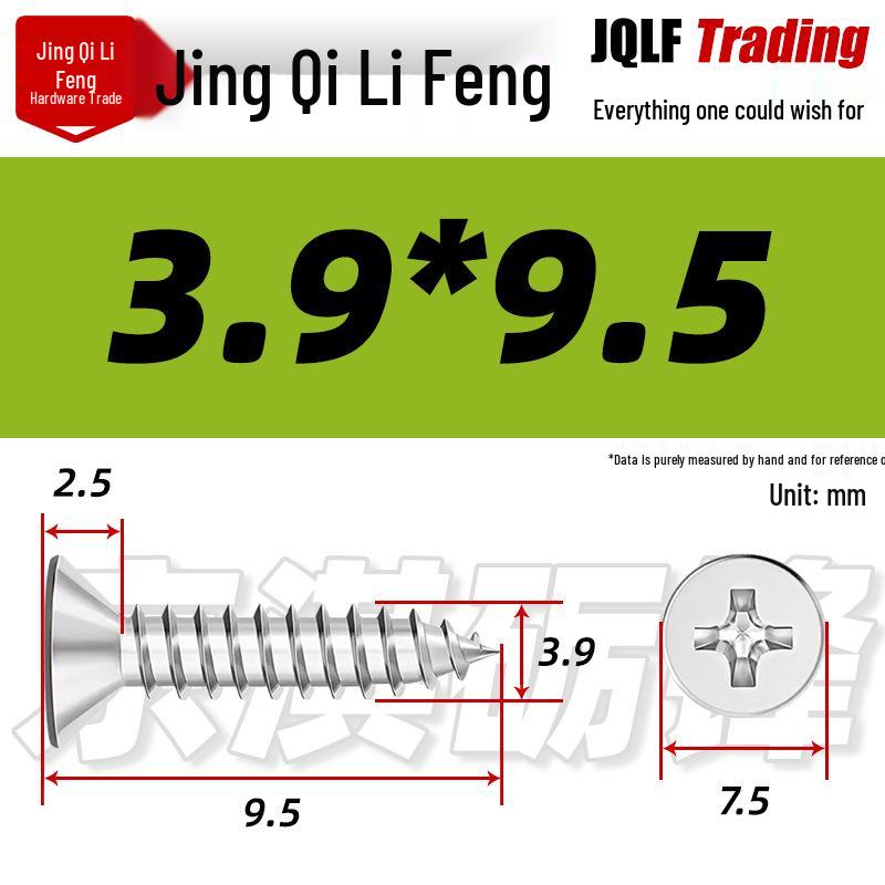 304 Stainless Steel Countersunk Self-Tapping Screw for Furniture & Outdoor Construction (GB/T 846)