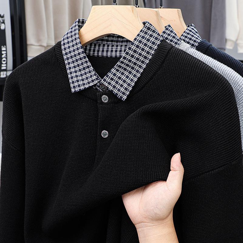 

2025 Mom s Stylish Knitted Base Sweater for Middle-Aged Women - Autumn/Winter Two-Piece Look XXL