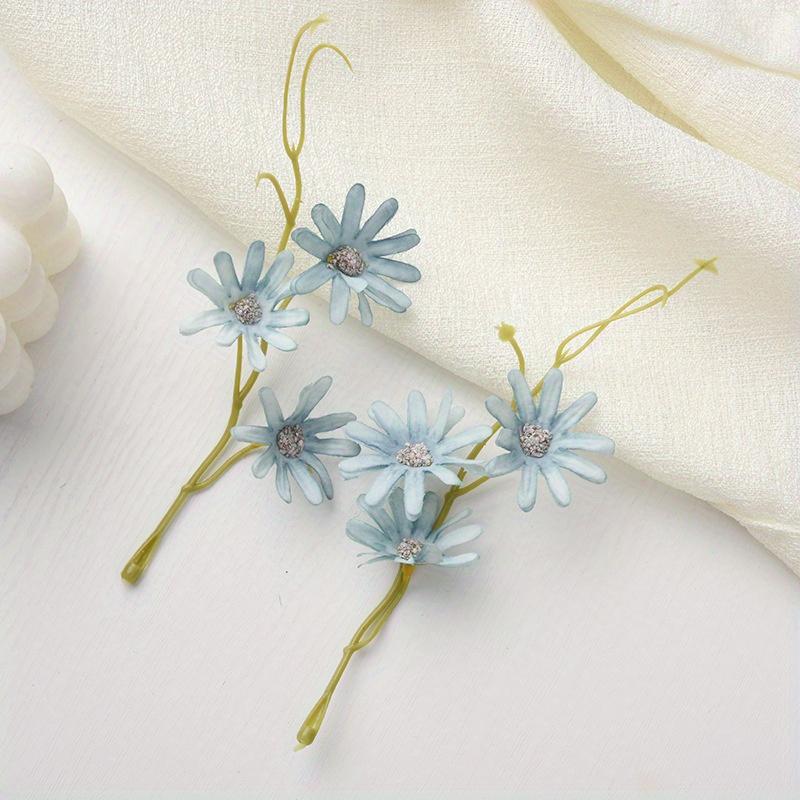 10pcs/lot  Simulated Flowers with Three Small Daisies for Wedding Decoration DIY Flower Arrangement Hotel Home Decoration and Simulated Flowers