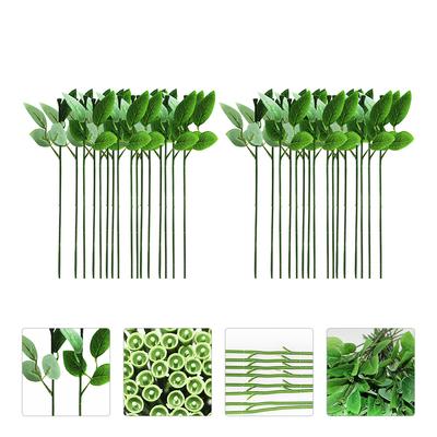 40 Pcs Rose Stem Premium Material Flower Stems Green Floral Wire Wedding Arrangements Handmade Wire DIY Crafts